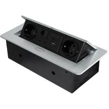 Emuca - Multiconnecteur Atom 26 a+c pour bureau, eu, Peint en aluminium, Acier et Plastique et Zamak.