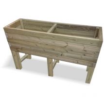 Multi Pack of 2 - Raised Super Heavy Duty Veg Trough - Timber - L60 x W150 x H80 cm - Fully Assembled