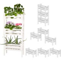 Wondermake - needs&wants 3-fach multifunktional: Pflanzenständer Blumenständer aus Holz wetterfest für Indoor Outdoor Balkon Garten draußen innen