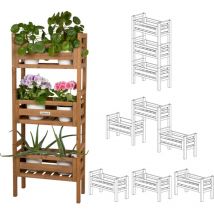 Wondermake - needs&wants 3-fach multifunktional: Pflanzenständer Blumenständer aus Holz wetterfest für Indoor Outdoor Balkon Garten draußen innen