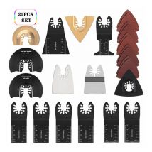 Multi-Tool Saw Blades Accessories Kit, 25 Piece Oscillating Multi-Tool Accessories, Universal Saw Blade for Fein Multimaster, Dremel, Bosch, Makita,