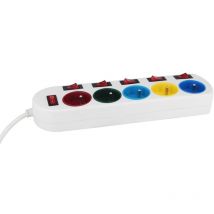 GAO - Regleta 5P 2P+T + 6 interruptores y marcadores de colores