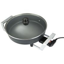 Multicazuela eléctrica Bourgini 1800W – Capacidad 6L – Color Negro, Plata – Fácil de limpiar – Apto para lavavajillas
