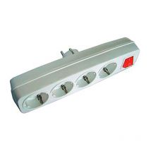 BF - Multiconector 4 tomas 2p + t 16 a 250 v con interruptor luminoso, blanco (retractilado)