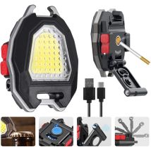 Multifonction Keychain Emergency led Light: usb Mini lampe de poche porte-clés rechargeable étanche cob lampes de poche avec allume-cigare pour