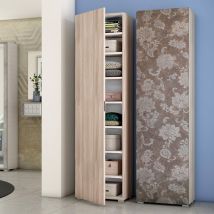 Schrank mit Tür und sieben Regalen aus Ulme