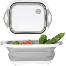 Multifunktionales Schneidebrett, faltbares Geschirrbecken, faltbarer Abtropfkorb für Obst und Gemüse, Wasserbehälter für Küche, Bad, Boot, Reisen,