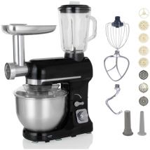 Robby - Multifunktionsroboter 5l 1000w schwarz mit chopper und mixer 1,5l in glas robimix noir
