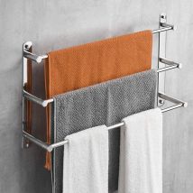 Multilayer 304 Stainless Steel Wall Mounted Towel Rack 40cm Wall Mounted 3 Bars Bathroom Kitchen