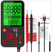 Durficst - Multimètre Numérique Automatique Rechargeable Grand Écran Voltmètre Intelligent Ultra Fin avec ncv Testeur de Tension cc ca Continuité