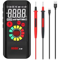 Durficst - A10 Mini Multimètre Numérique Rechargeable Grand lcd Couleur 6000 Comptes Testeur Automatique de Tension Résistance et Continuité, Testeur