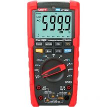 Uni-t - Multímetro digital industrial True rms - IP65 y resistente a caídas de 2 m - Medición dc y ac hasta 1000V / 20A - Linterna integrada