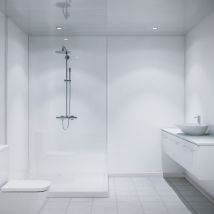 Multipanel - Classic Natural White 2400mm x 598mm Hydro-Lock Tongue & Groove Bathroom Wall Panel