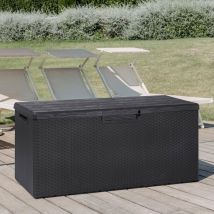 Multipierbare schwarze Planungskapazität 340 lt mit Rattan -Antiracit -Rotlle