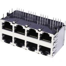 3022S4 Multiporta doppio piano 8 x RJ45 3022S4 Presa orizzontale Poli: 8 Numero di poli 8P8C Metallo 1 pz. - Econ Connect