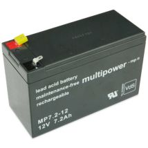 Batterie De Plomb - Multi Power - Mp7,2-12 - 12v 7,2ah - Agm - Longue Durée De Vie