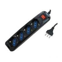 Multipresa 4 posti con schuko e con interruttore nera - colore nero