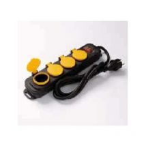 Multipresa 4 prese bipasso schuko outdoor black color 8061/n/ip44