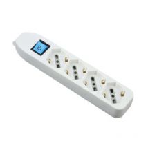 Multipresa 4P bip/sch+int. s/cav.bianca FIG.9