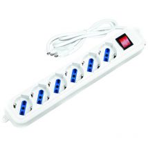 Multipresa lineare 6 posti con schuko e con interruttore