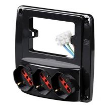 Rosi - Multipresa da parete 3 posti schuko color black rs94133