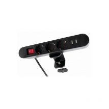 Multipresa da tavolo 3 prese + 2 usb fissaggio a morsetto e cavo da 2 metri mcpower SK03S