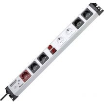 Kopp - 227620016 Multipresa master / slave 7 scomparti Argento, Nero Schuko 1 pz.