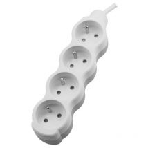Multiprise 4 prese - Cavo 3m - Bianco - IP20 - 250V AC - Sezione 1.5mm²