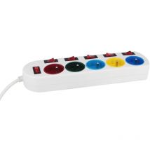 GAO - multiprise 5 prises 2P+T avec interrupteurs individuels 16A - CâBLE 1,4M 0571F