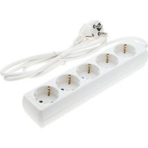 Multiprise 5 sockets - Cable 1.5M - 3G1.0mm2 - 260mm - 55mm - 40mm - ac 220-240V - 50-60Hz