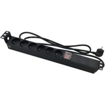 Multiprise 6 prises avec interrupteur pour coffret et baie 19'