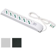 Multiprise FME – 6 prises biphasées 2P+T 10/16A – Longueur 1,5 m – Couleur blanc et noir