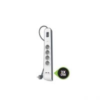 Belkin - Multiprise parafoudre 4 prises + 2 usb a blanche
