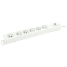 Multiprise X6 Blanc +1.5m + Int Avec Interrupteur Profile 433060210