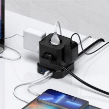 Ugreat - Multiprise Cube 9-en-1 avec usb, 5 Prises avec 4 Ports usb, Prise avec Interrupteur, Parasurtenseur avec Interrupteur et Cable 2M, Rallonge