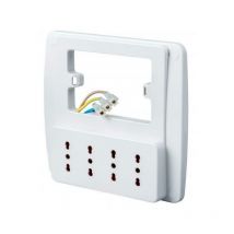 Multipresa da parete 4 posti bipasso colore bianco bianco rs94130