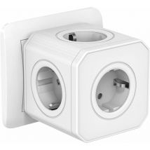 Ikodm - Multiprise Murale Cube 5 en 1 avec Protection Contre Les Surcharges&Parasurtenseurs,Multiprise Cube 4000W/16A avec Porte de
