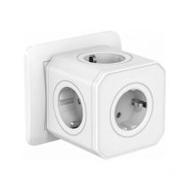 Alovez - Multiprise Murale Cube 5 en 1 avec Protection Contre Les Surcharges&Parasurtenseurs,Multiprise Cube 4000W/16A avec Porte de