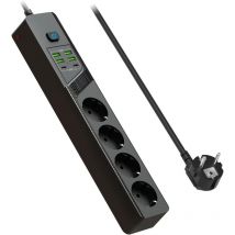 Longziming - Multiprise Parasurtenseurs usb 4 Prises avec 4 Ports usb A+2 Ports usb c Chargeur Multiprises parafoudre et surtension avec Cable 2m