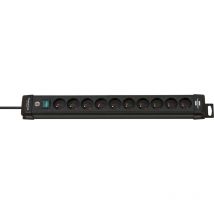 Brennenstuhl - multiprise premium-line 10 prises noir 3,00 m H05VV-F 3G1,5 type e 1951104100
