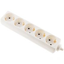 Multiprise 5 prises Schuko 16A sans câble - Blanc - Zenitech
