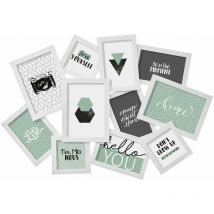 Multirama pour photos, cadre pour 11 photos, suspendu, blanc