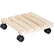Wagner - Carrello Per Piante E Fiori Paletti 29 X 29 X 8 Cm I Per Interni Certificato Fsc I Portavaso In Legno Massello Naturale Con Ruote I Portata 