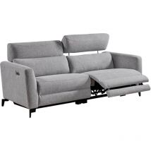 Altobuy - mumbai - Canapé Relax Electrique 3 Places Gris Foncé