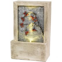 Mur déco à led baies rouges H23cm