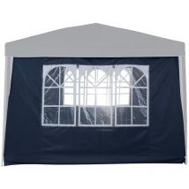Terre Jardin - Mur fenêtre pour tonnelle pliante bleu 3x3 m