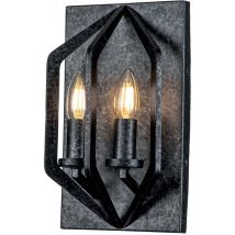 Applique murale Quoizel Vanguard – Vieux noir – Acier – 30,5 cm – 2 lampes E14