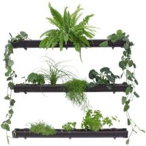Jardinion - Mur végétal vert, jardin vertical 3 x 1m, aménagement de jardin peu encombrant, étagère pour plantes d'intérieur et d'extérieur - Brun