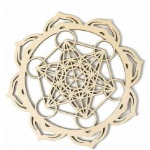 Décoration murale spirituelle, Mandala Décoration murale en bois, Metatron's Cube Mandala Géométrie sacrée Art mural, cristal en bois Zen Yoga