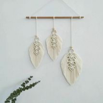 Briller - Murale Bohème Mac ramé Deco Macramé Plume Tenture Murale Macrame Decoration Murale pour Chambre Salon Dortoir Exterieur De La Maison